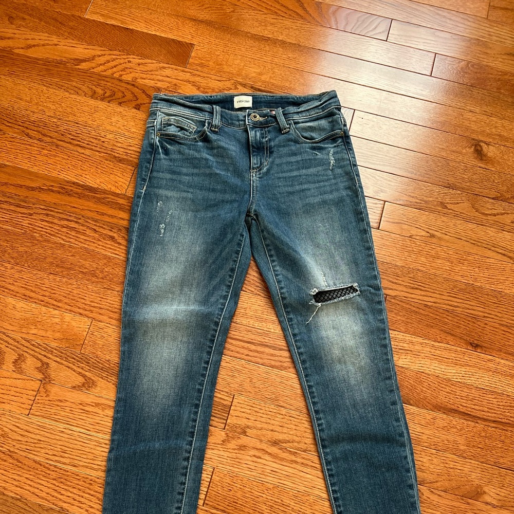 Skinny Fishnet Inset Jeans Sneak Peek